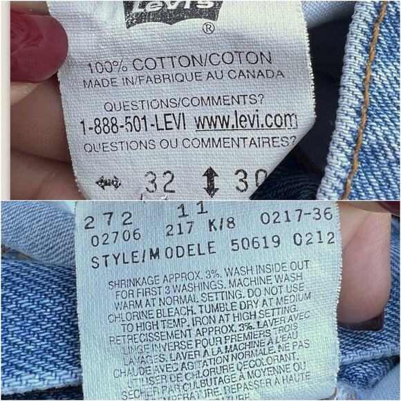 Y2K Levi's 619 Orange Tab Straight Leg Jeans  - Size 30 x 29 - Picture 5 of 8